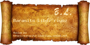 Barasits Libériusz névjegykártya
